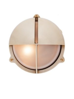 aged brass bunker light with eyelid