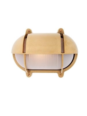 aged brass bunker light with eyelid