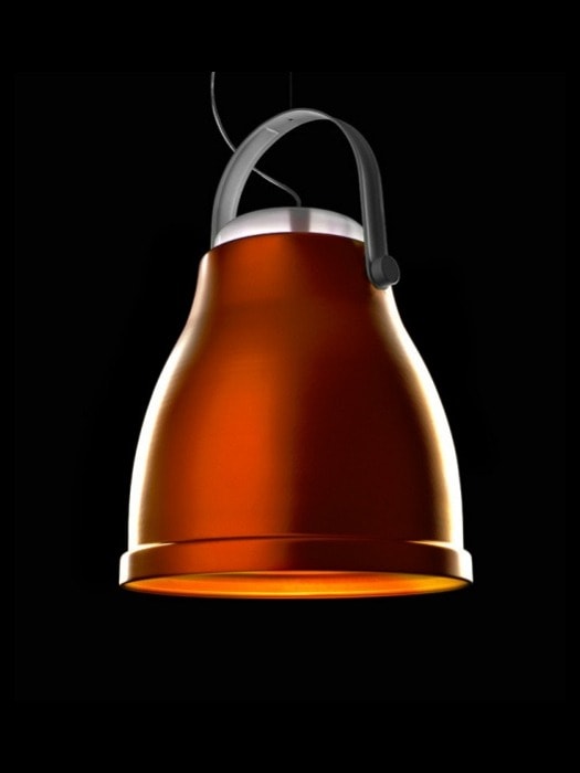 Bell Collection by Antonangeli from Gineioc Lighting. Feature orange pendant