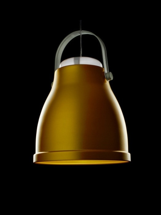 Bell Collection by Antonangeli from Gineico Lighting_yellow anodised pendant
