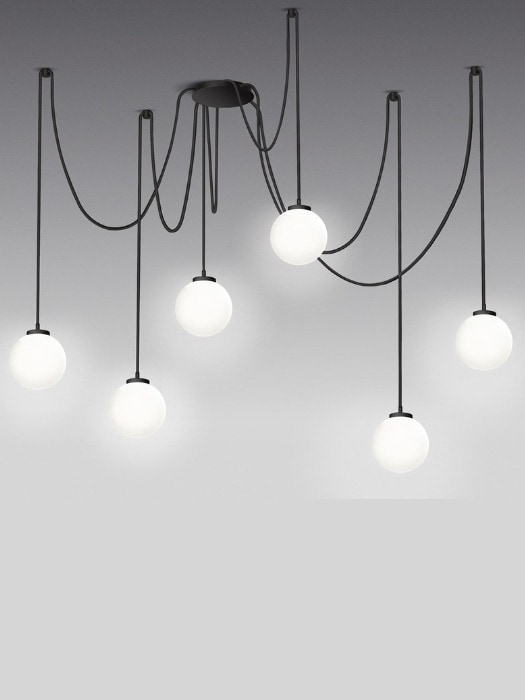 multiple pendant sphere_white milk_black_kreadsign_gineico lighting