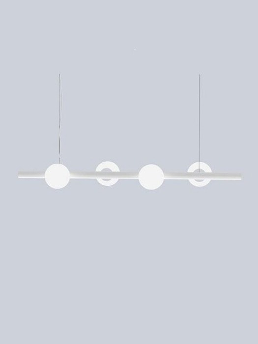 Tin Tin white suspension pendant with glass round diffuser - gineico lighting - marchetti