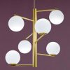 Tin Tin gold suspension pendant with glass round diffuser - gineico lighting - marchetti