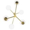 Tin Tin gold suspension pendant with glass round diffuser - gineico lighting - marchetti